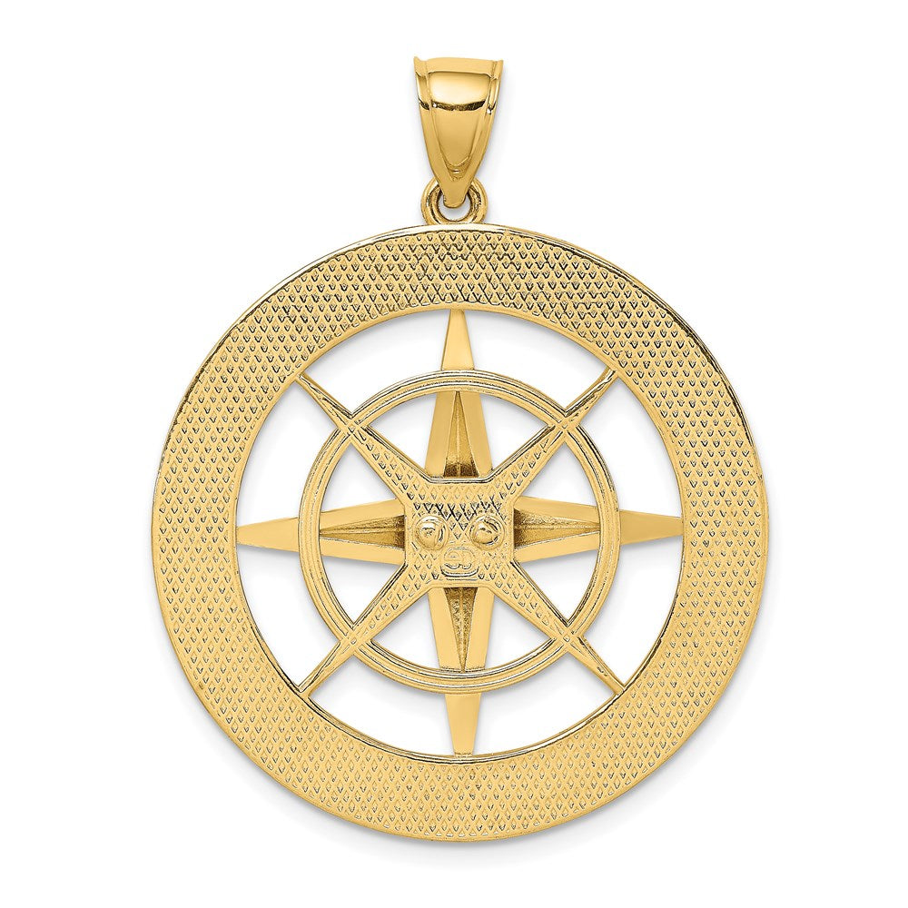 14K Large Nautical Compass Charm