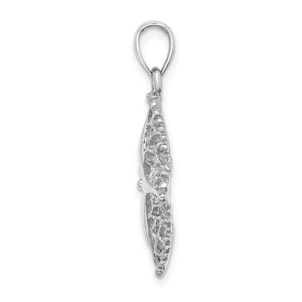 14K White Gold Starfish Filigree Charm