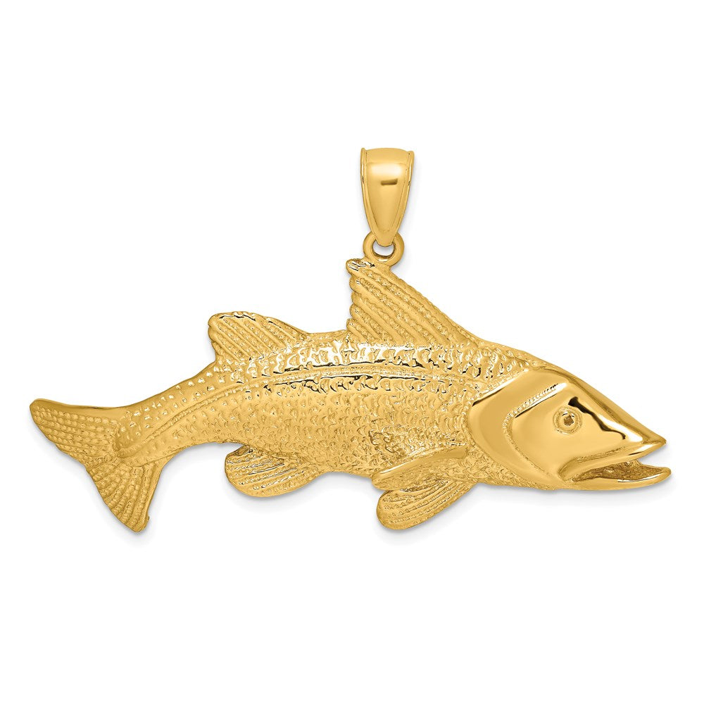 14K Large 2-D Textured Snook Red Fish Charm