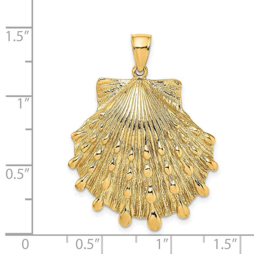 14K Large Lion's Paw Shell Charm
