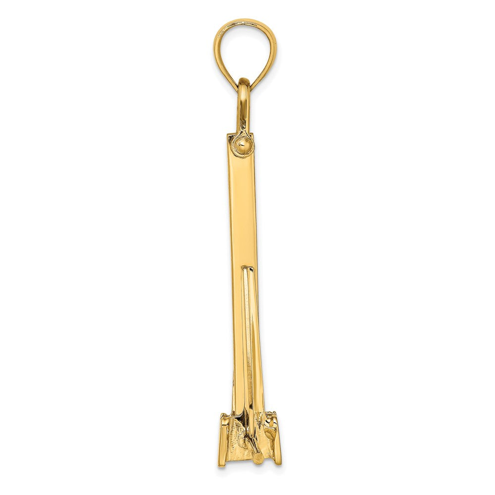14K Large 3-D Fluke-Style Anchor with Moveable Fins Pendant