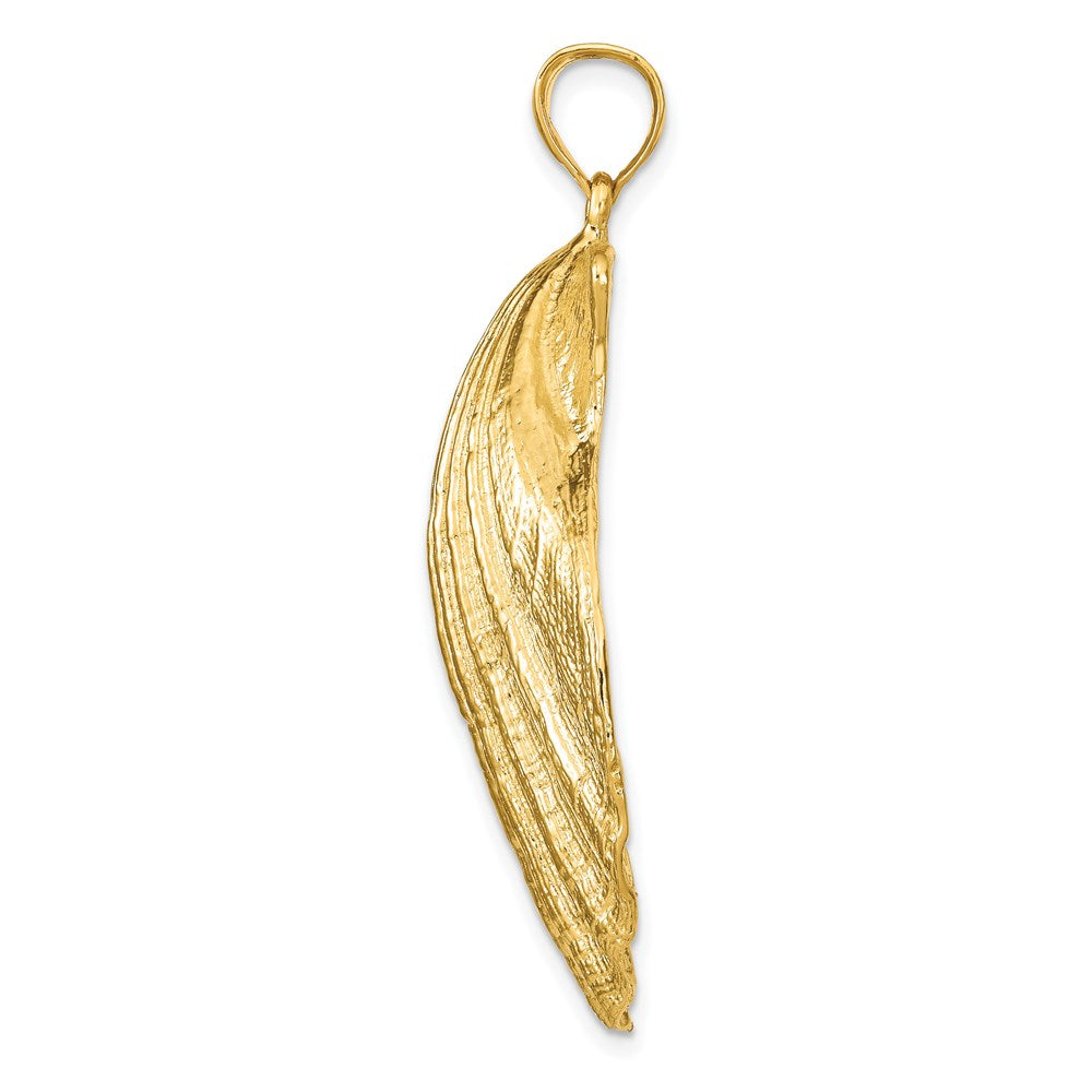 14k Large Scallop Shell Pendant