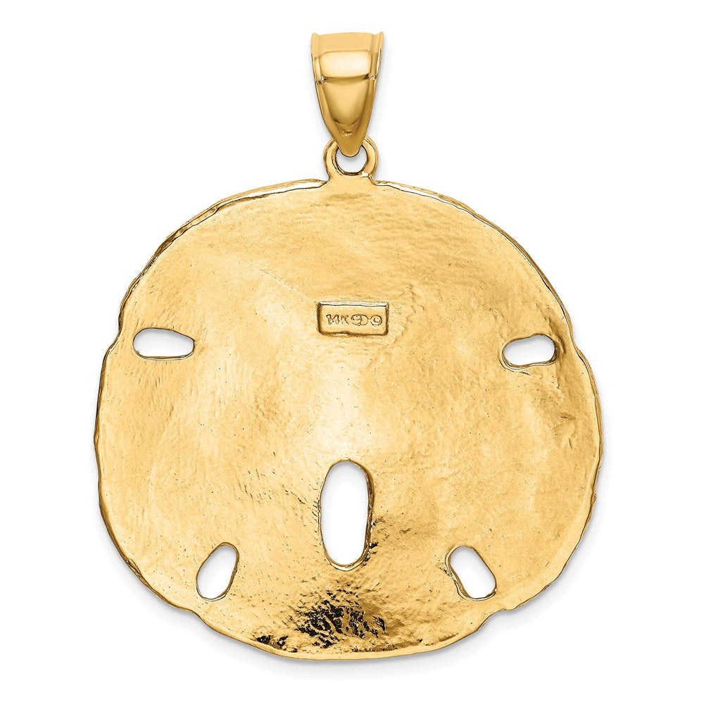 14K Large Polished Sand Dollar Pendant