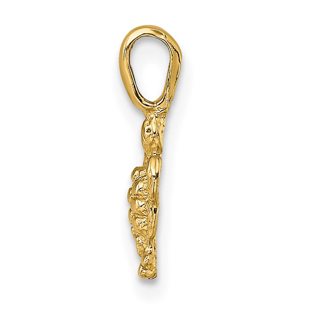 14K Mini Sea Turtle with Fixed Bail Charm