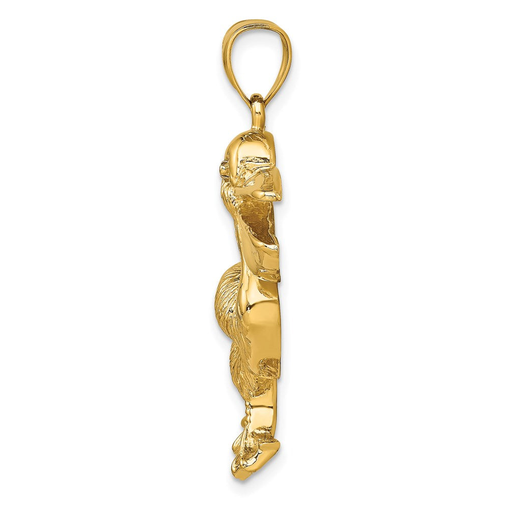 14K Large Textured Pelican Charm