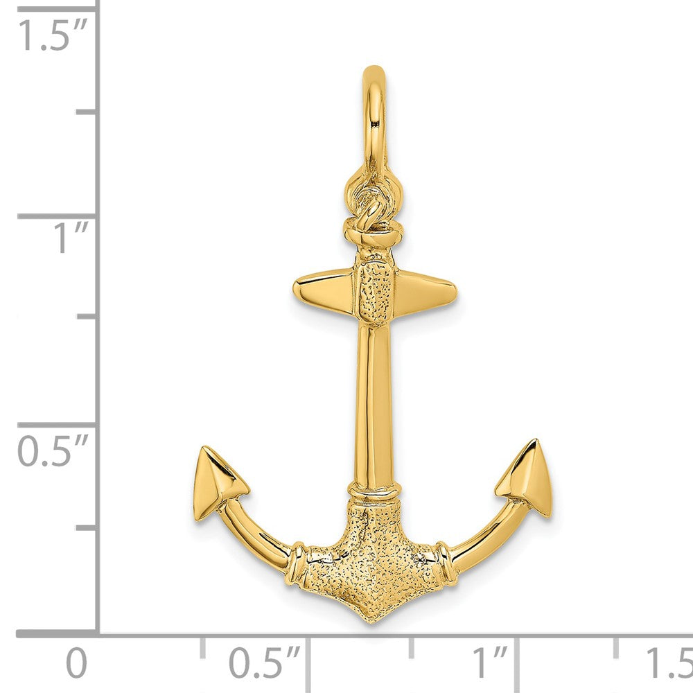 14K 3-D Textured Anchor Charm