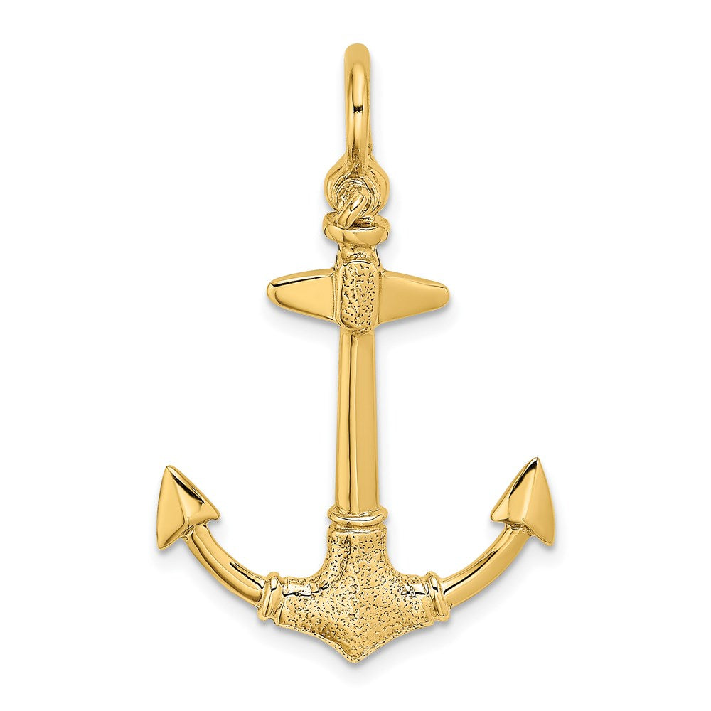 14K 3-D Textured Anchor Charm