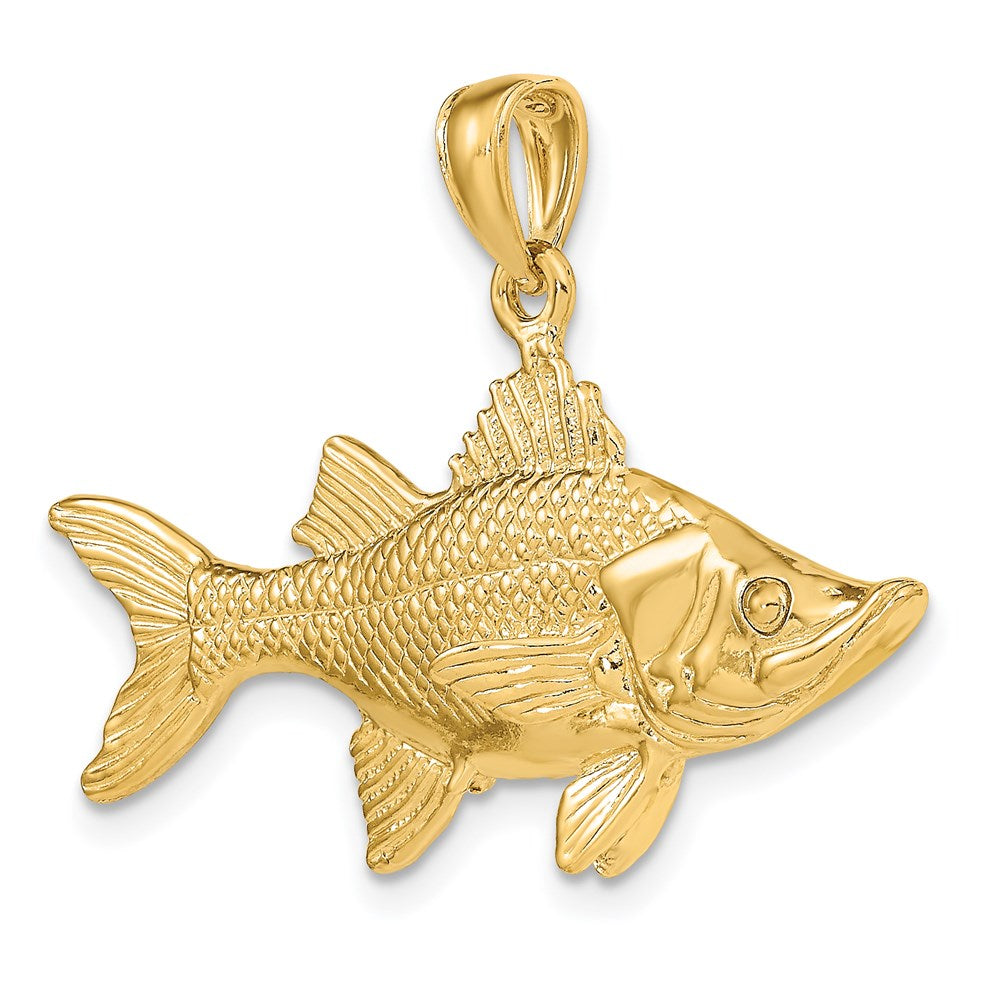 14K Large 3-D Tarpon Fish Charm