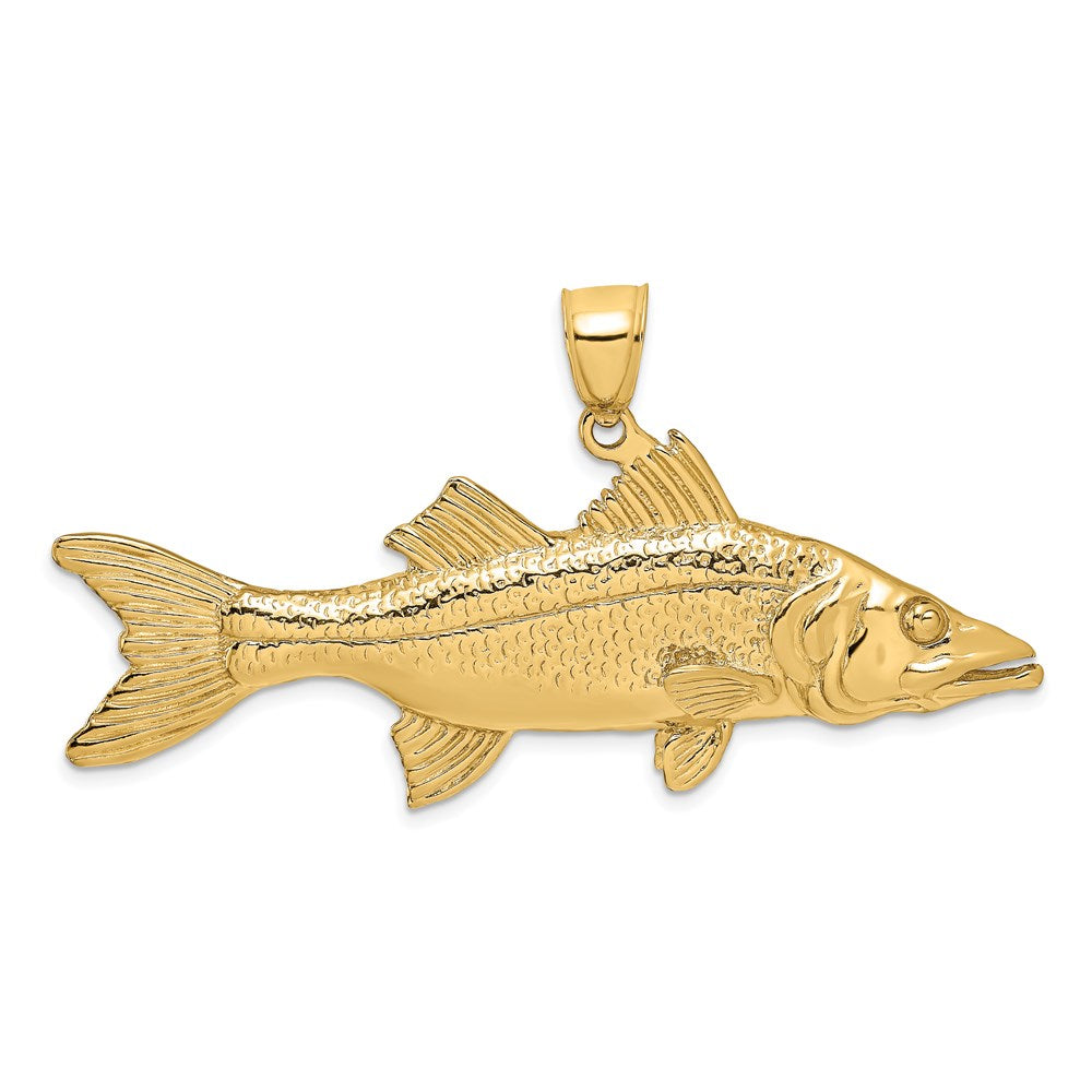 14K Large 3-D Snook Fish Charm