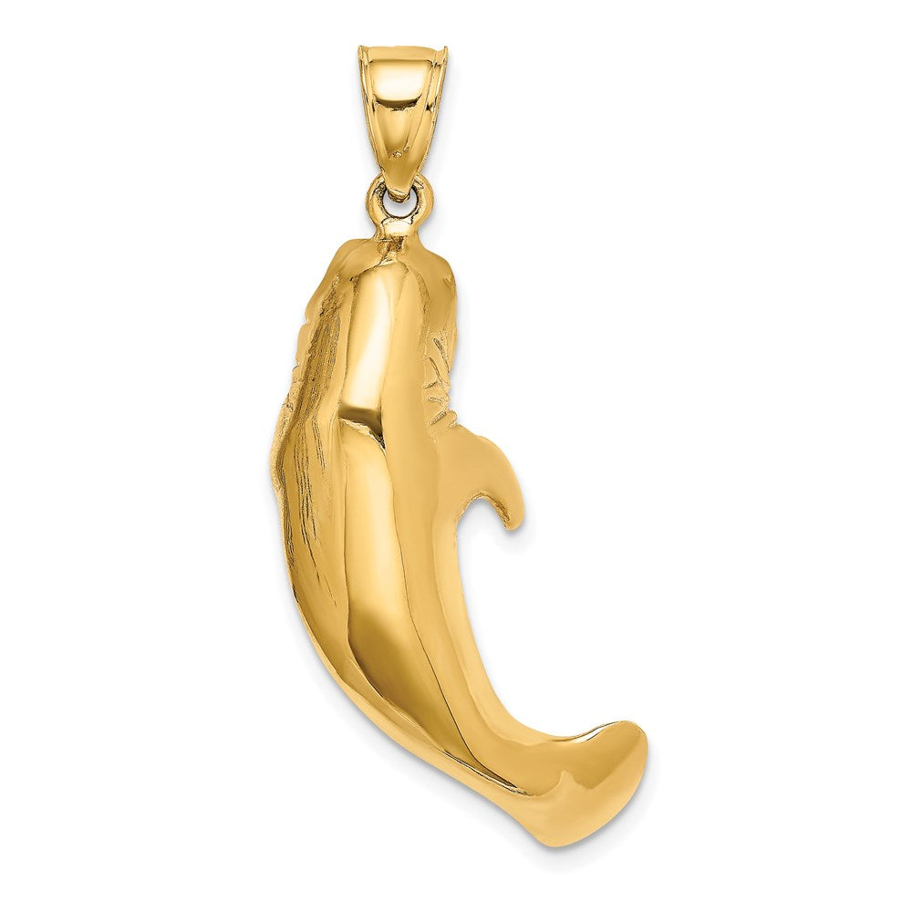 14K 3-D Polished Large Manatee Charm