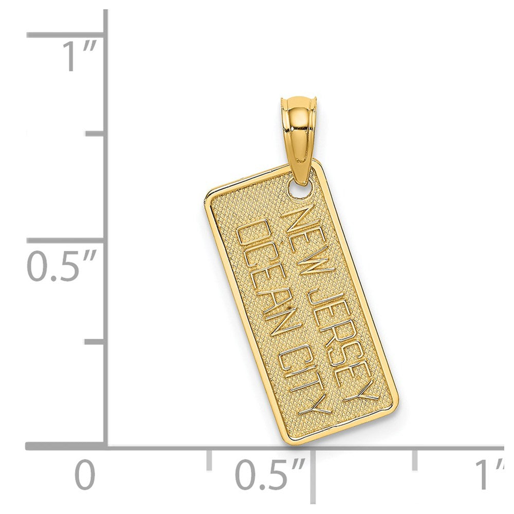 14K Texture Small NEW JERSEY OCEAN CITY License Plate Charm