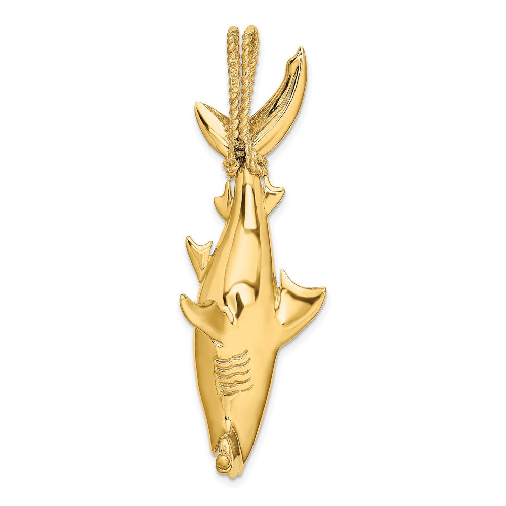 14K 3-D Hammerhead Shark with Rope Bail Charm