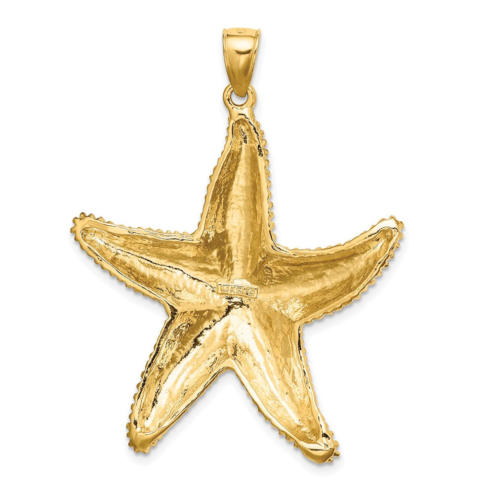 14K Large Textured Starfish Charm