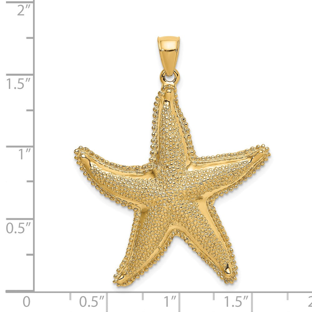 14K Large Textured Starfish Charm