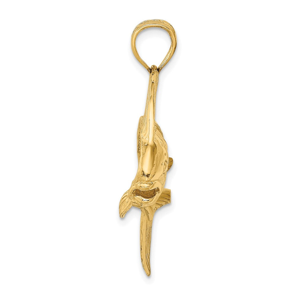 14K Large 2-D Female Dorado (Mahi-Mahi) Charm