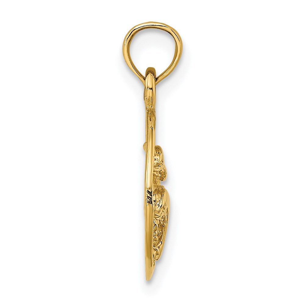 14K Two Dolphins in Circle Charm