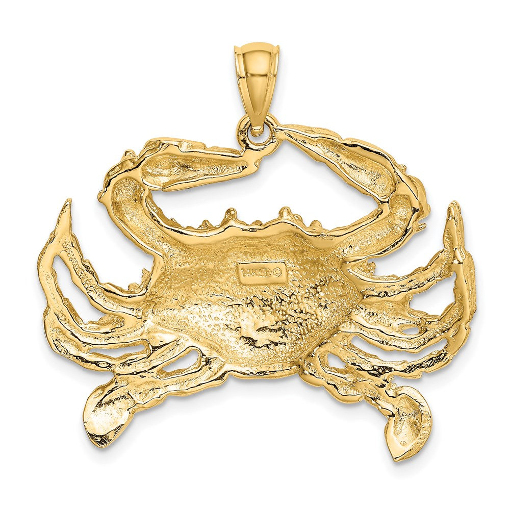 14K Large Blue Crab Charm
