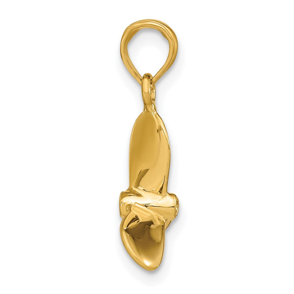 14K 3-D with 3 Blades Propeller Charm