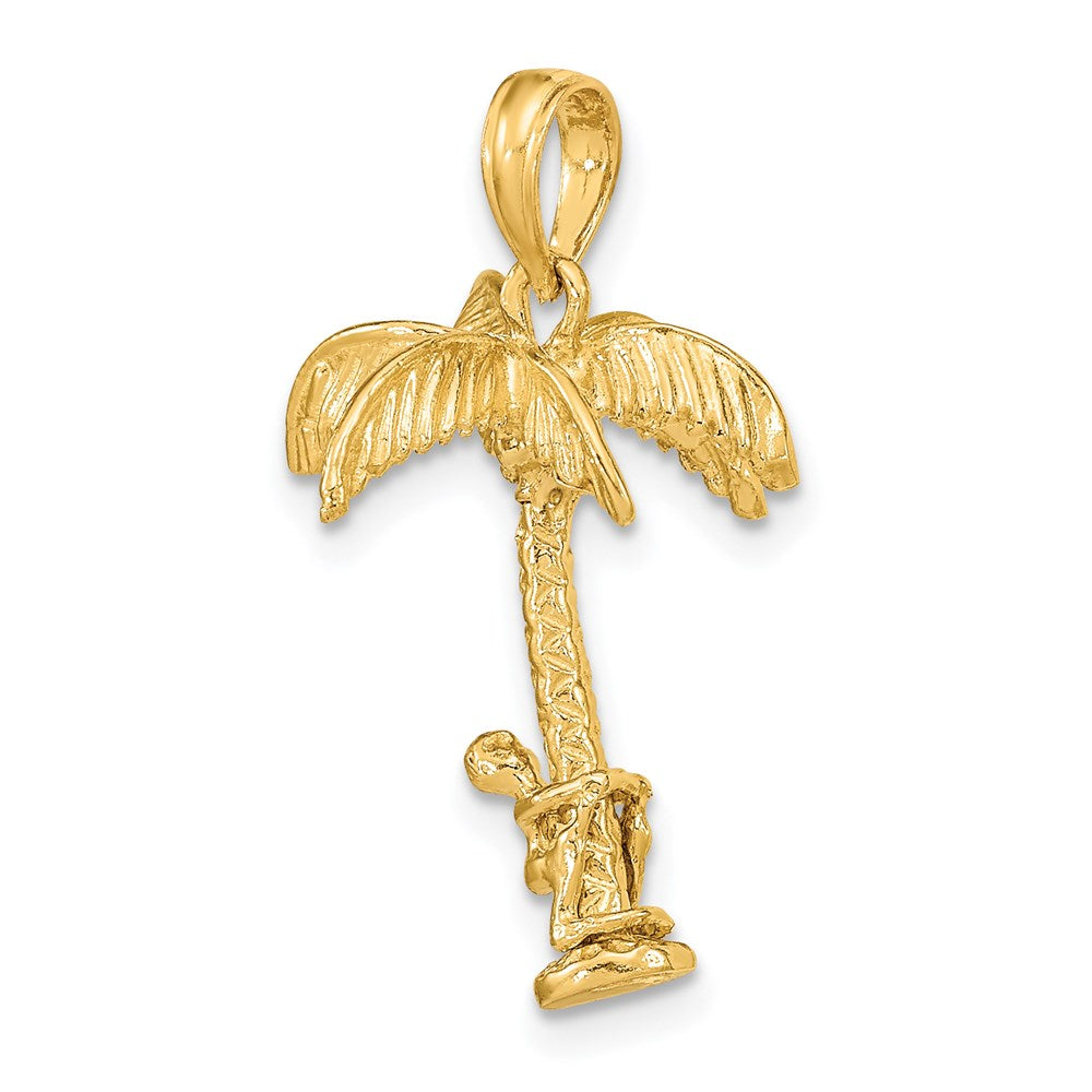 14K 3-D Palm Tree with Moveable Man Charm