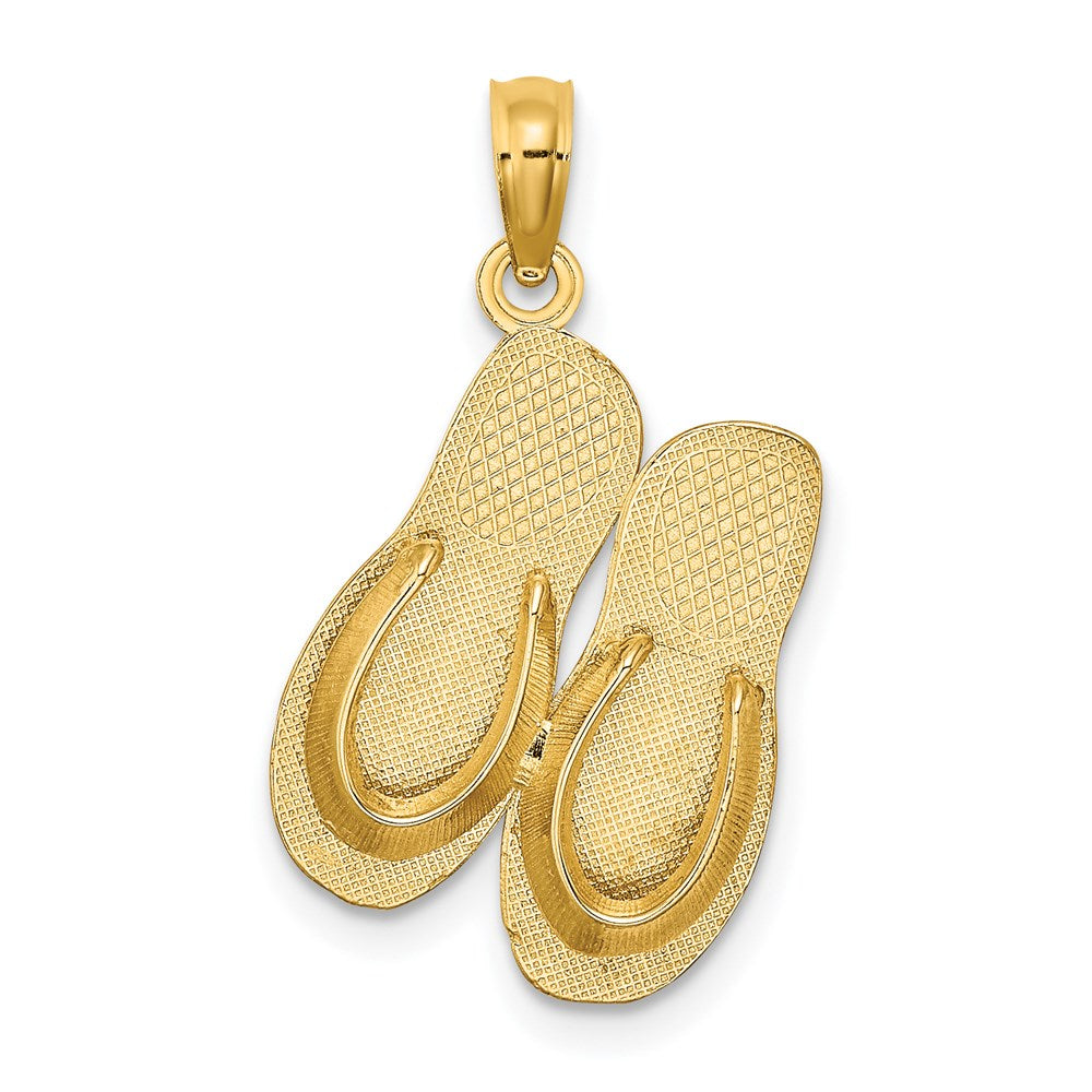 14K 3-D Large KEY WEST Double Flip Flop Charm
