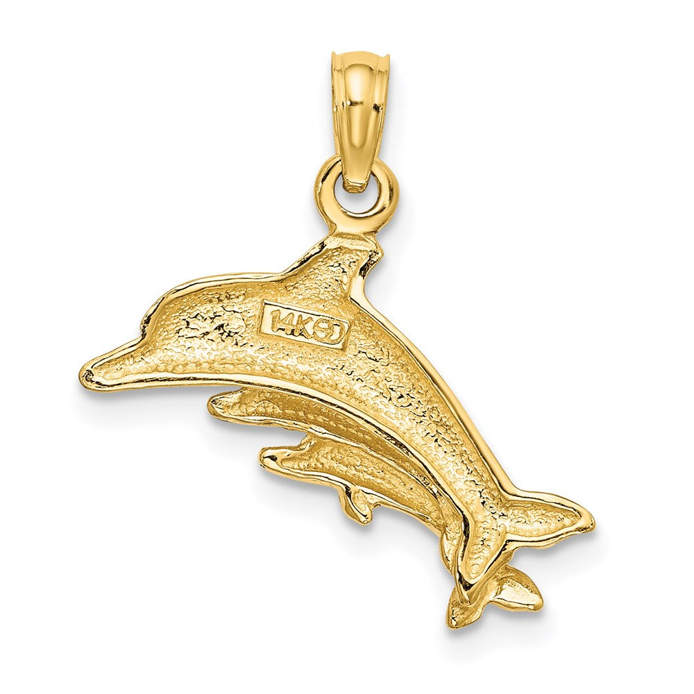 14K Dolphin with 2 Baby Dolphins Charm