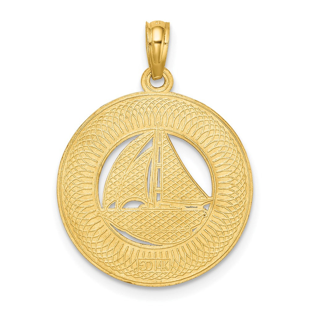 14K OCEAN CITY with Sailboat Charm