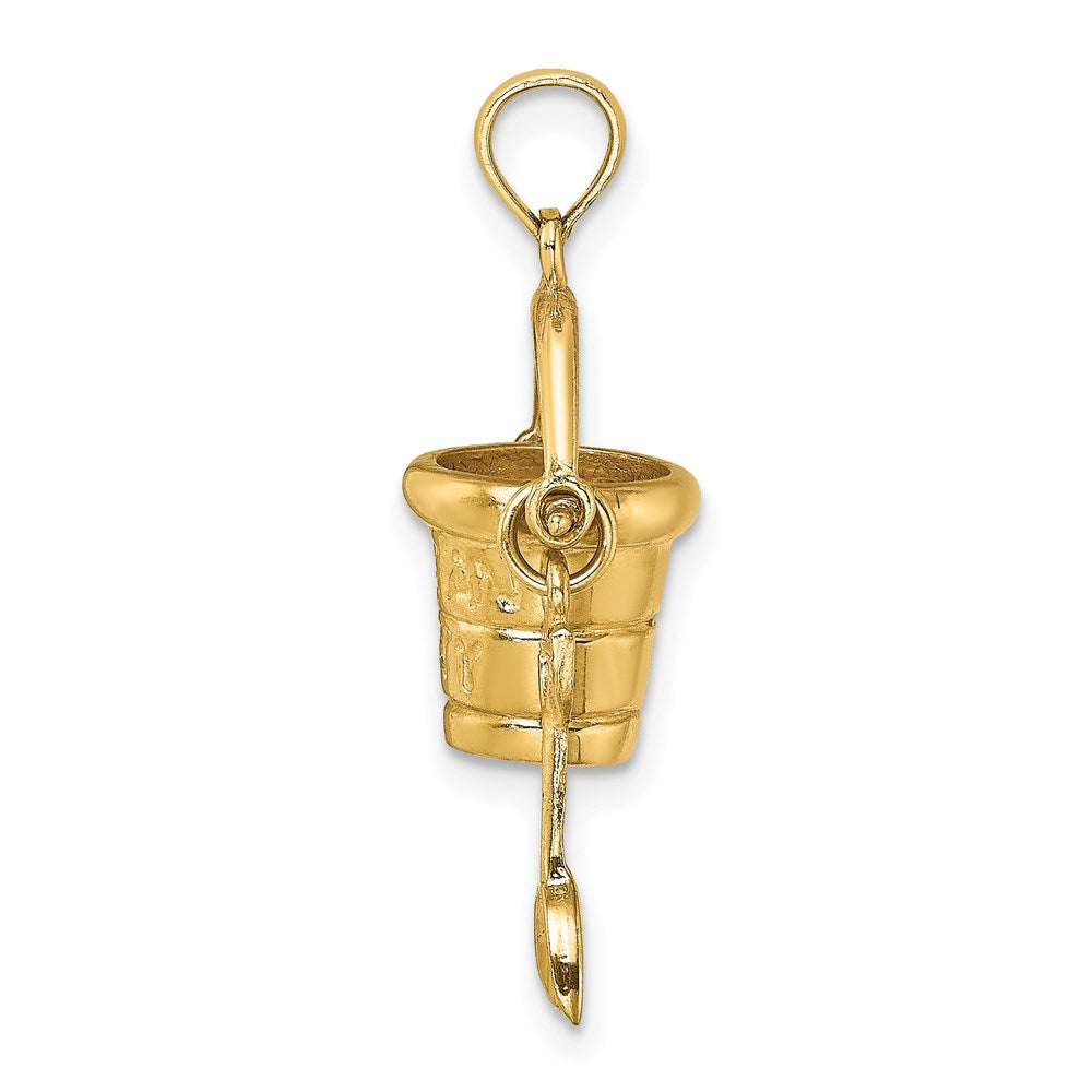 14K  3-D OCEAN CITY Bucket with Moveable Shovel Charm