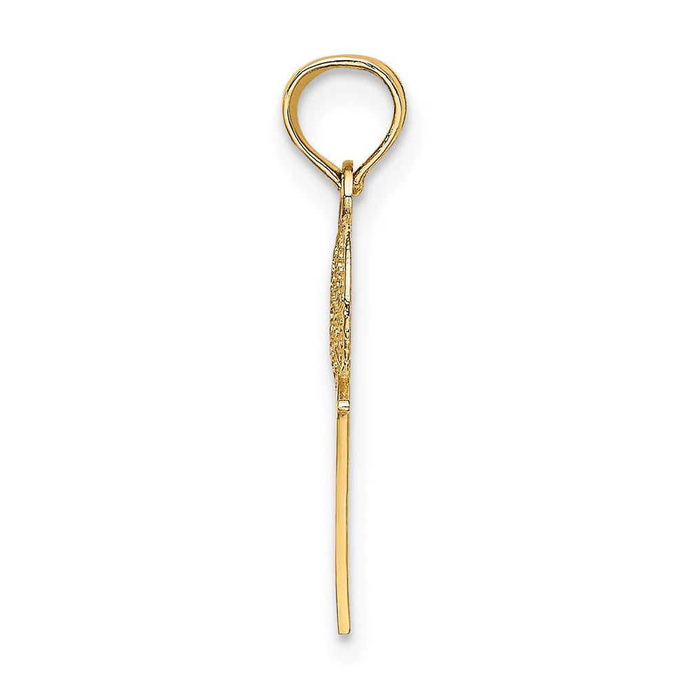 14K #1 Basketball with Hoop Charm