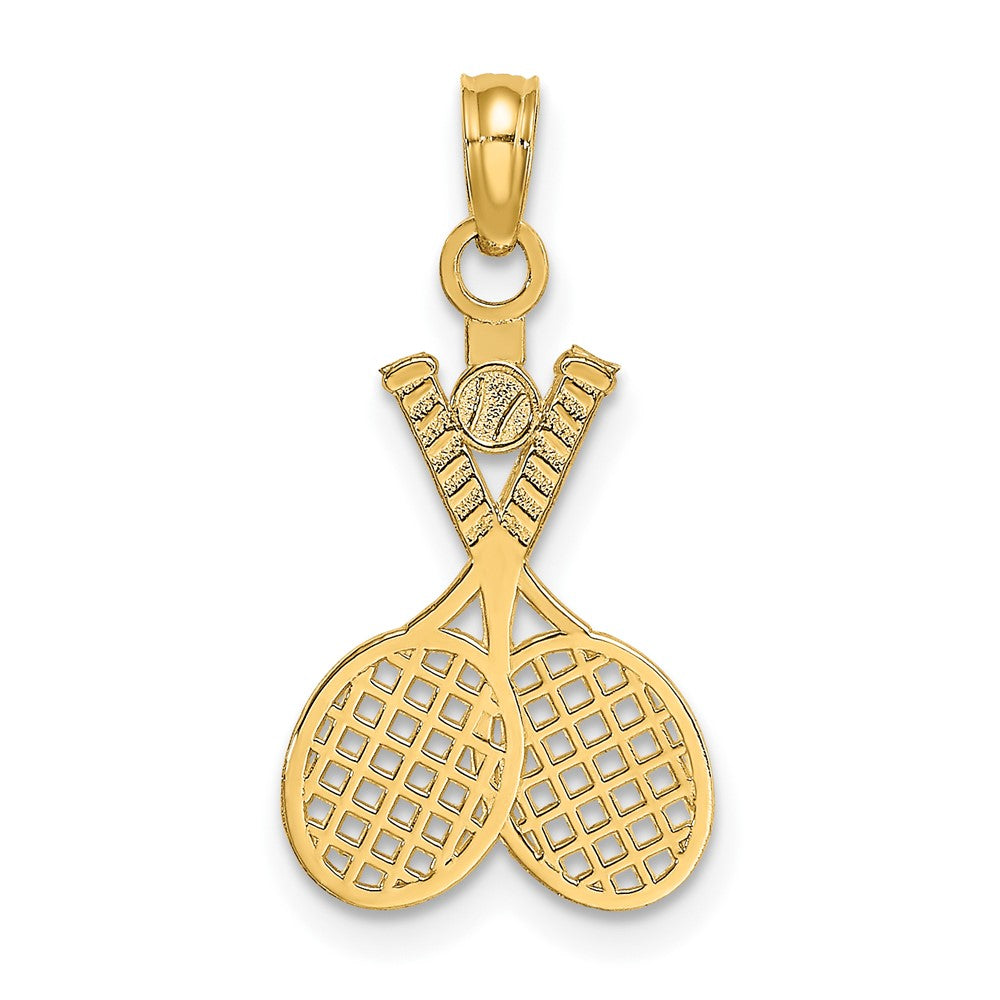 14K Double Tennis Racquet with Ball Charm