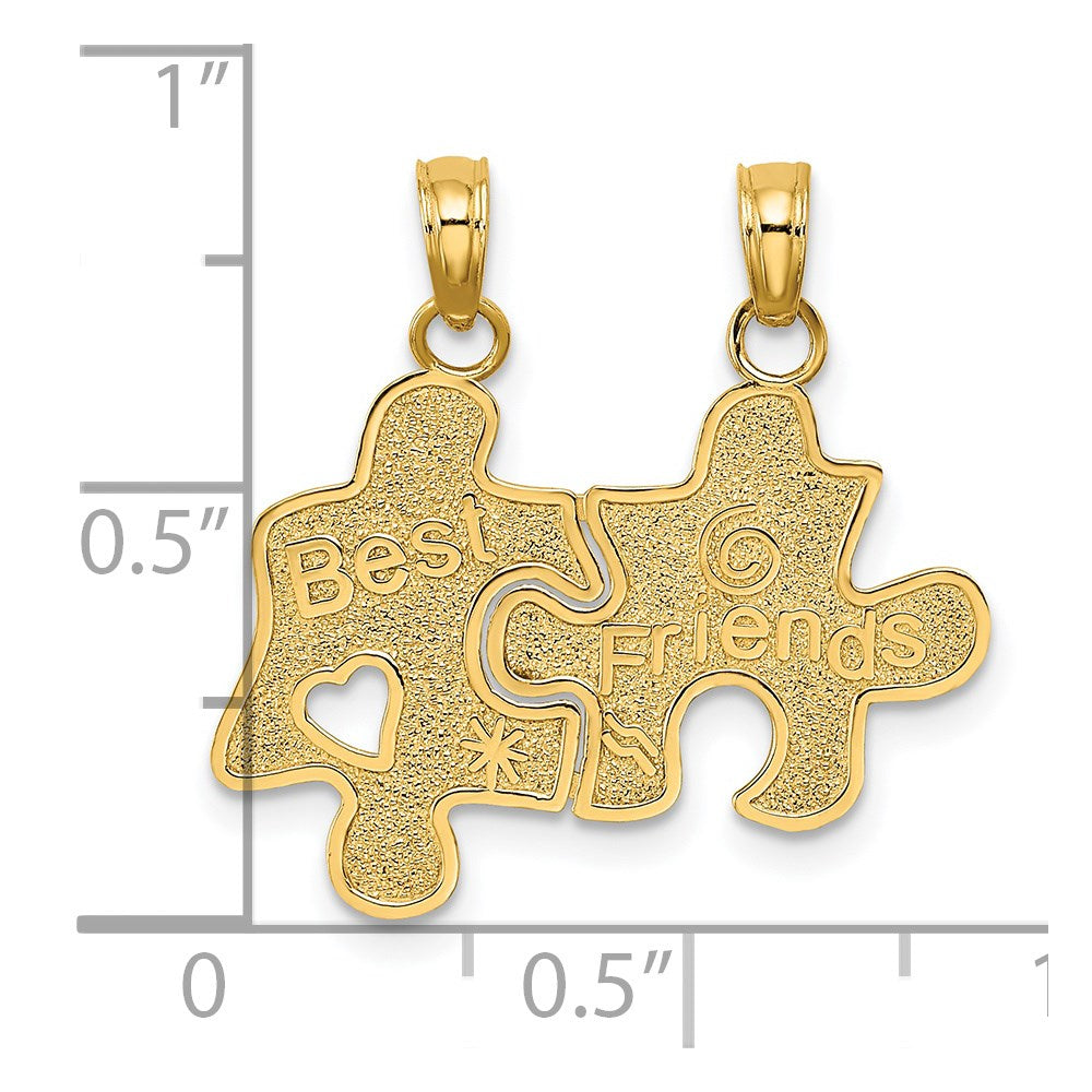 14K BEST FRIENDS 2-Piece Break-apart Puzzle Pieces Charm