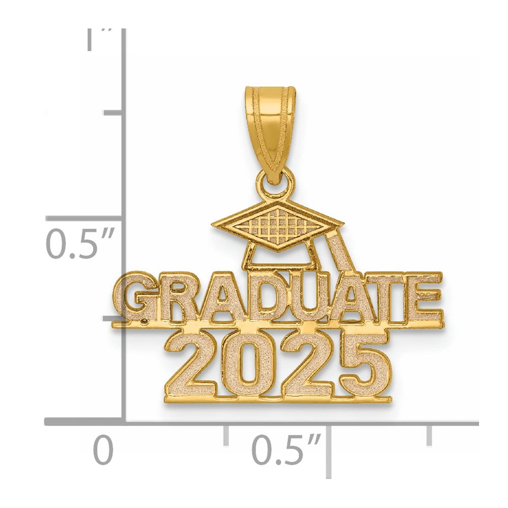14K Polished GRADUATE 2025 Under Cap Charm