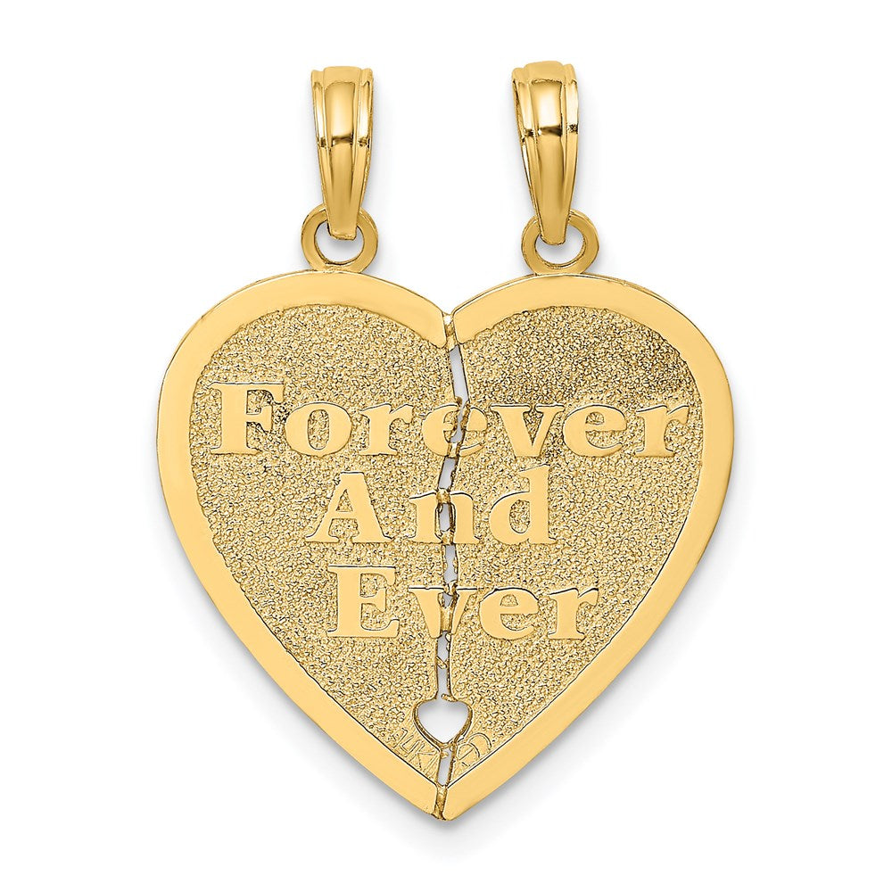 14k Reversible FOREVER AND EVER/FRIENDS 2-Piece Break-Apart Heart Charm