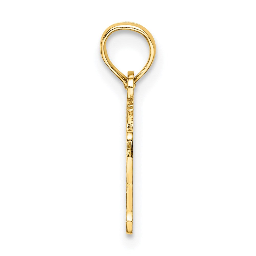 14K Polished and Textured OY VEY Charm