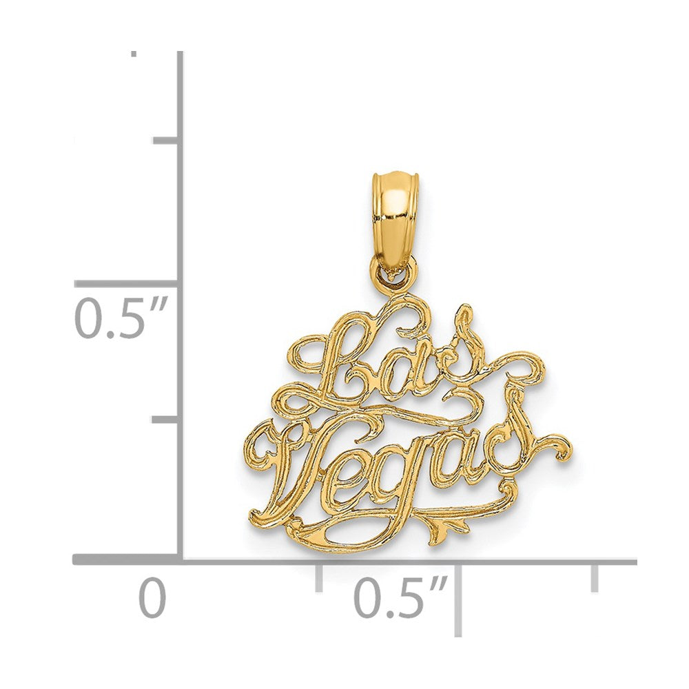 14K LAS VEGAS Script Charm