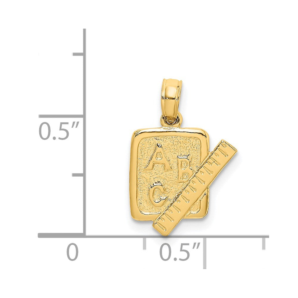 14K ABC School Book and Ruler Charm