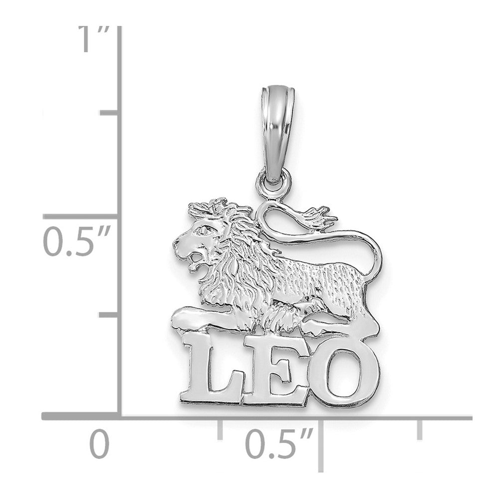 14k White Gold LEO Zodiac Charm