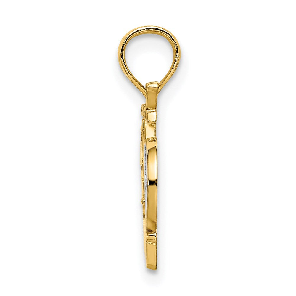 14k with White Rhodium OCEAN CITY NJ Bicycle Charm