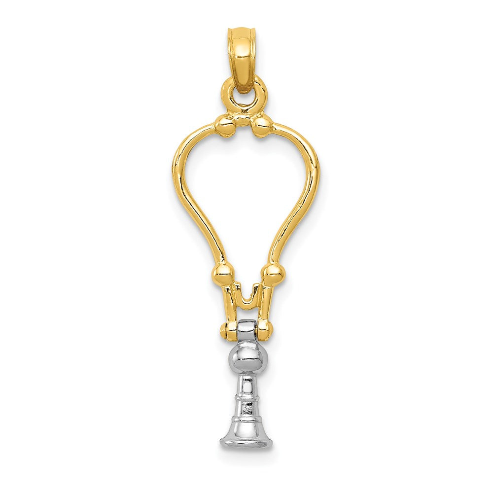 Solid;Polished;3-D;14K Two-tone;Moveable