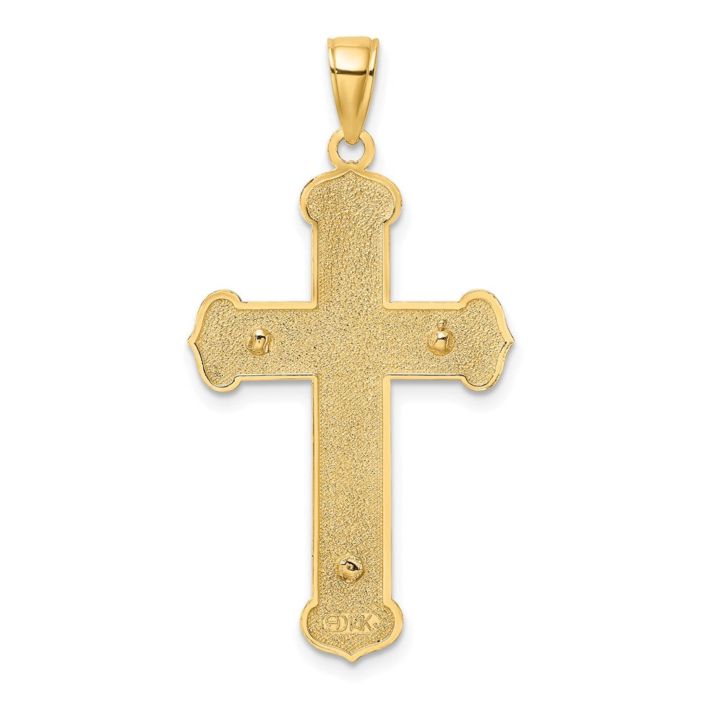 14K Two-tone Textured Crucifix Charm