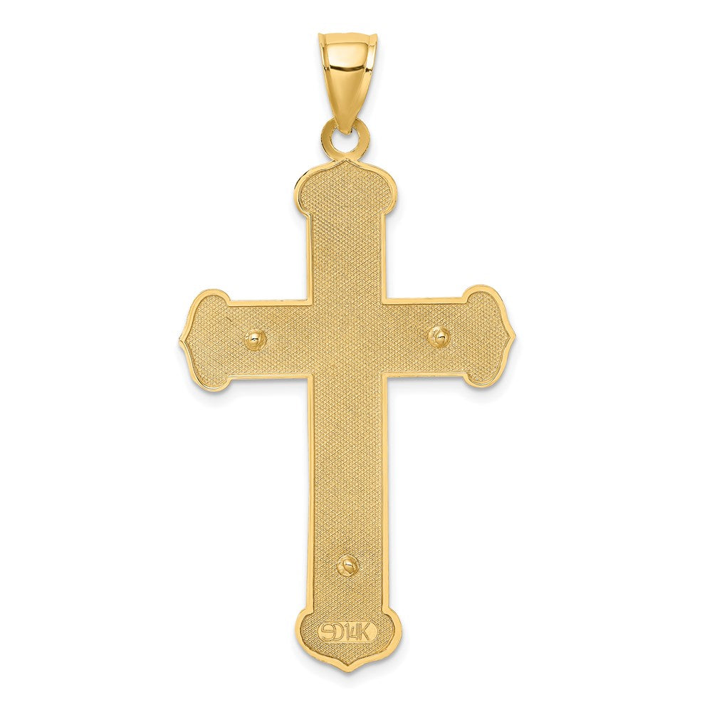 14K Two-tone Textured Crucifix Charm