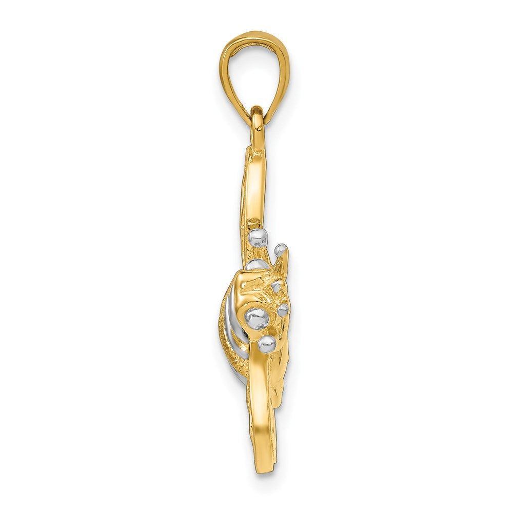 14k and White Rhodium 3-D Bumblebee Charm