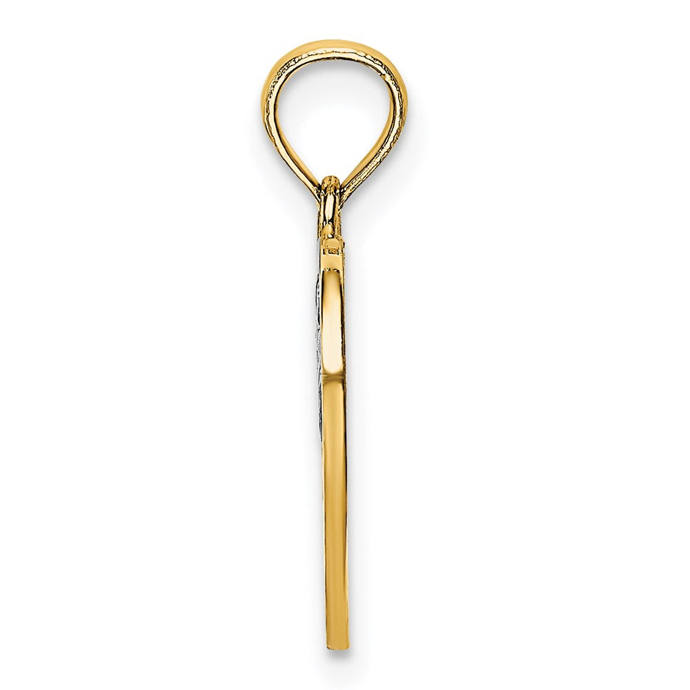 14k with White Rhodium MOM and Angel Heart Charm