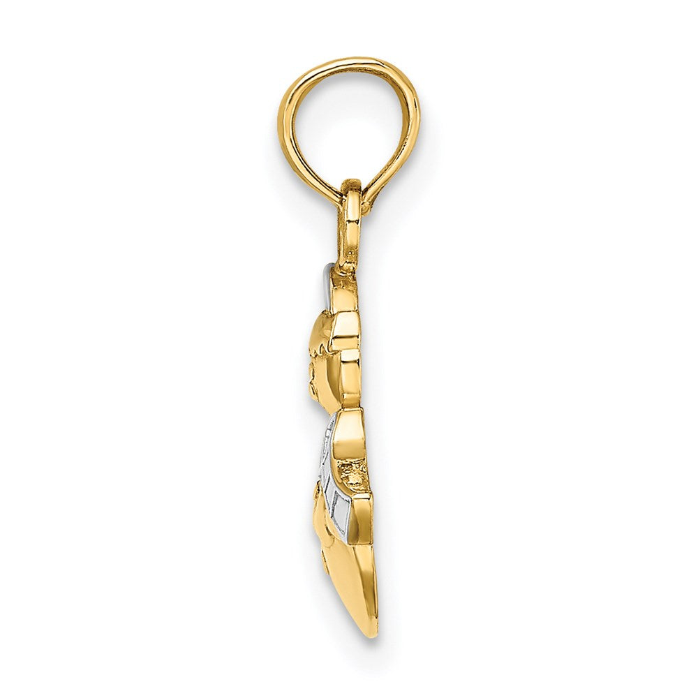 14k and White Rhodium Snowman Charm