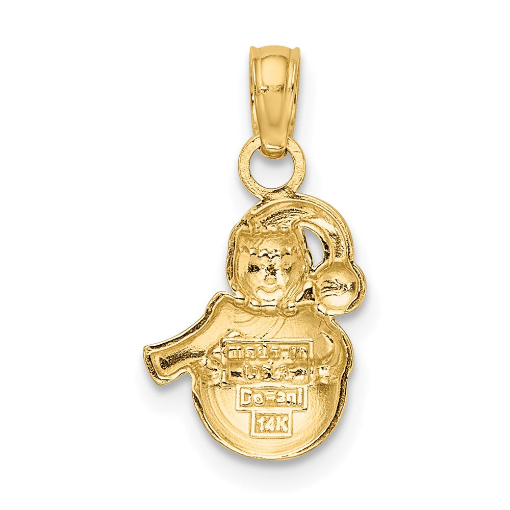 14k and White Rhodium Snowman Charm