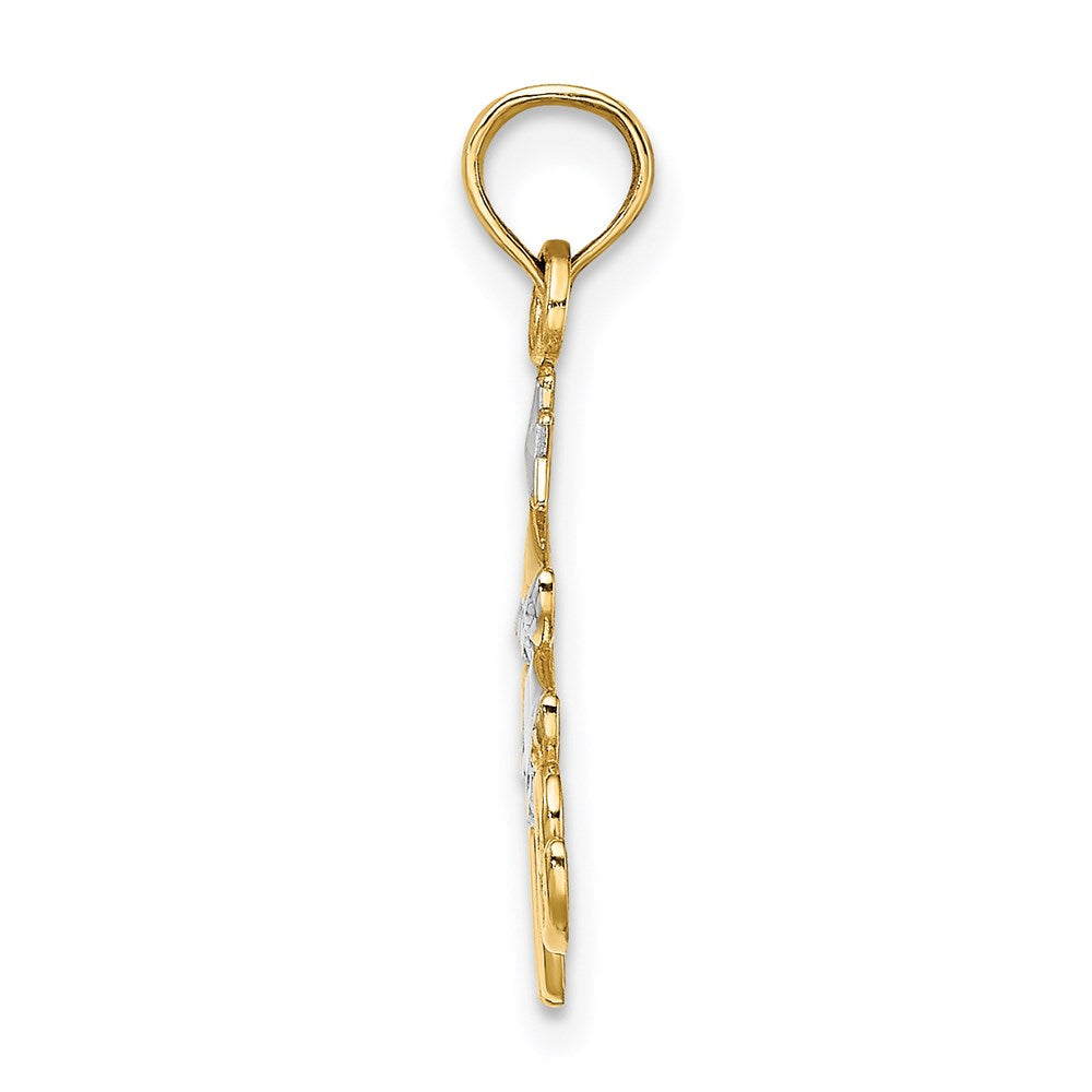 14k and White Rhodium LOVE Christmas Tree Charm