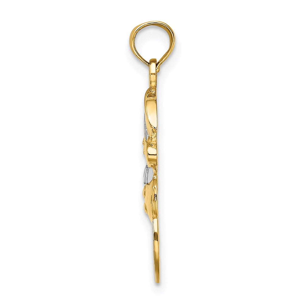 14K and White Rhodium Snowman with JOY Pendant