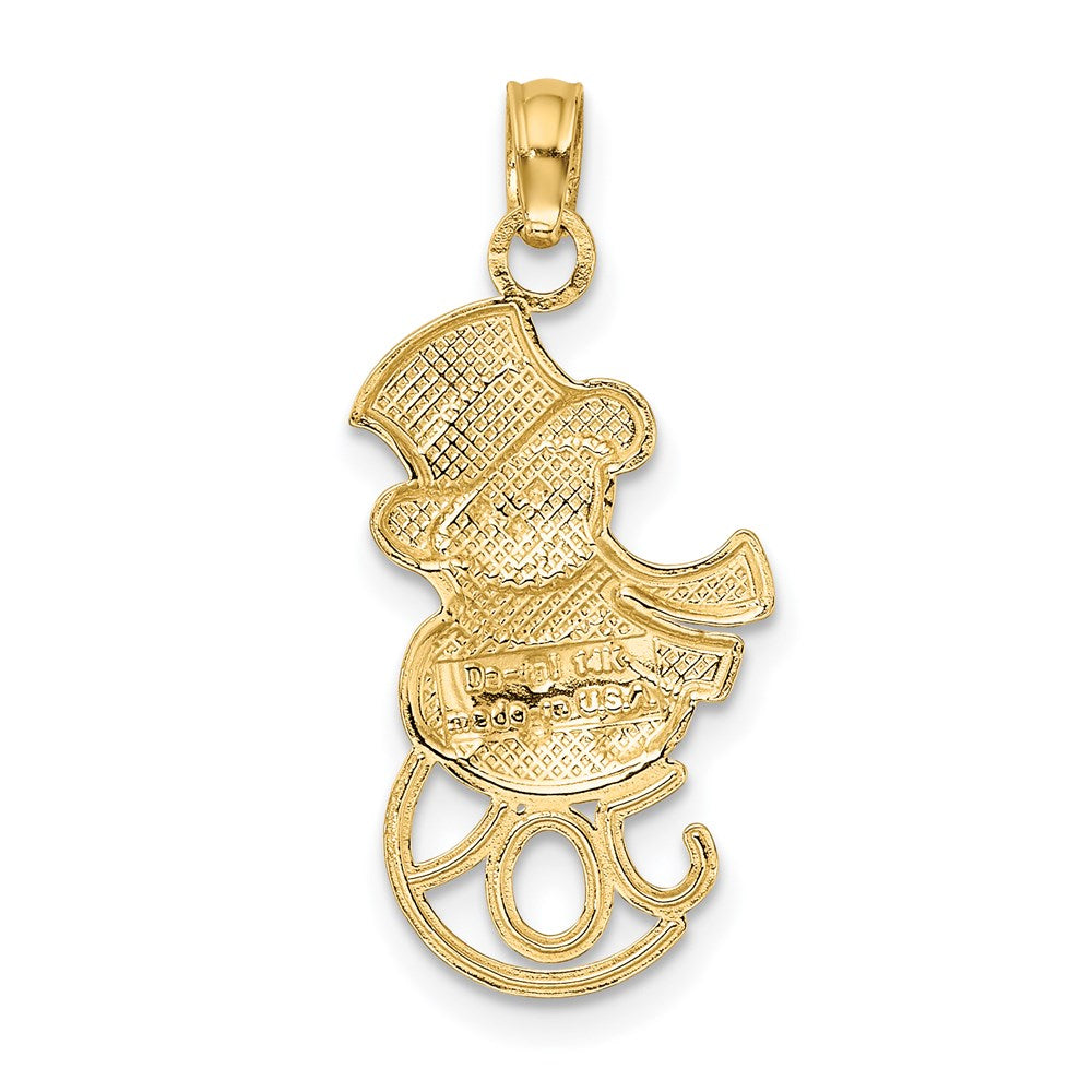 14K and White Rhodium Snowman with JOY Pendant