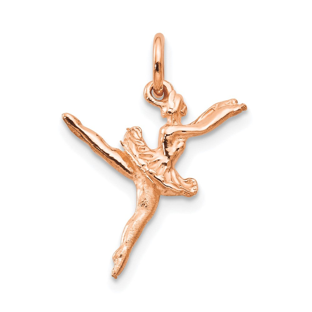 Solid;Casted;Polished;3-D;14k Rose gold