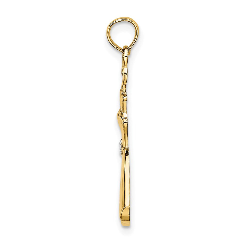 14K and White Rhodium Dress with Flower Charm