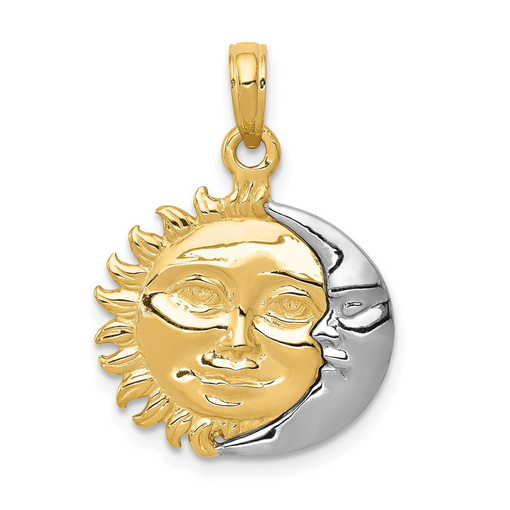 Solid;Polished;3-D;14K Two-tone;Reversible